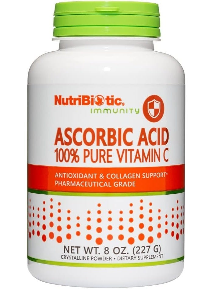 نيوتريبايوتك نوتري بيوتيك، مناعة، حمض الأسكوربيك، 100% فيتامين سي نقي، مسحوق بلوري، 8 أونصة (227 غرام) - Image 1